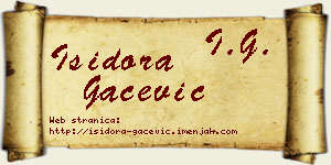 Isidora Gačević vizit kartica